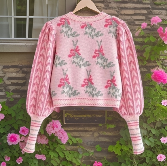 Pink Pullover Sweater Inspired by Loveshackfancy - Picture 4 of 6